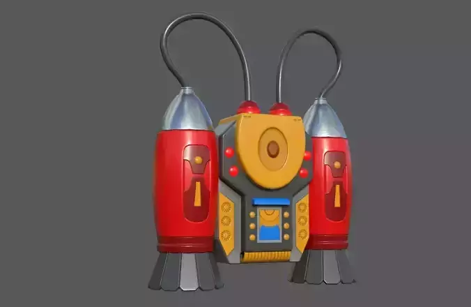 Stlized JetPack Group - 3 Pieces Low-poly 3D model
