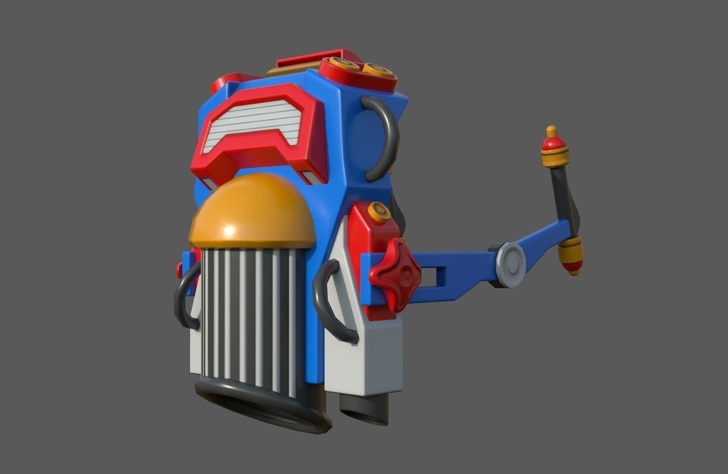 Stlized JetPack Group - 3 Pieces Low-poly 3D model_14