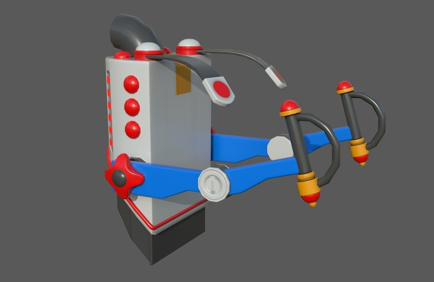 Stlized JetPack Group - 3 Pieces Low-poly 3D model_9
