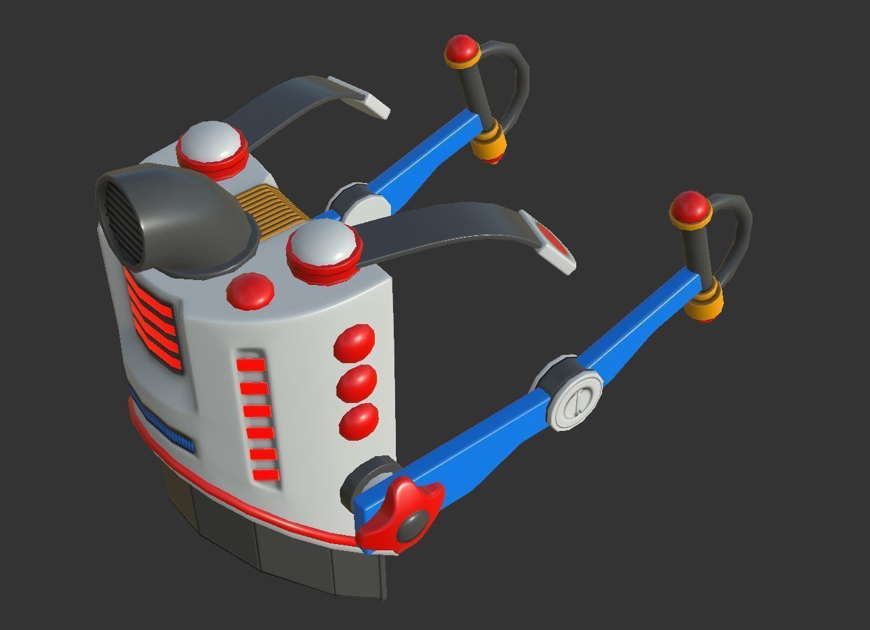 Stlized JetPack Group - 3 Pieces Low-poly 3D model_10
