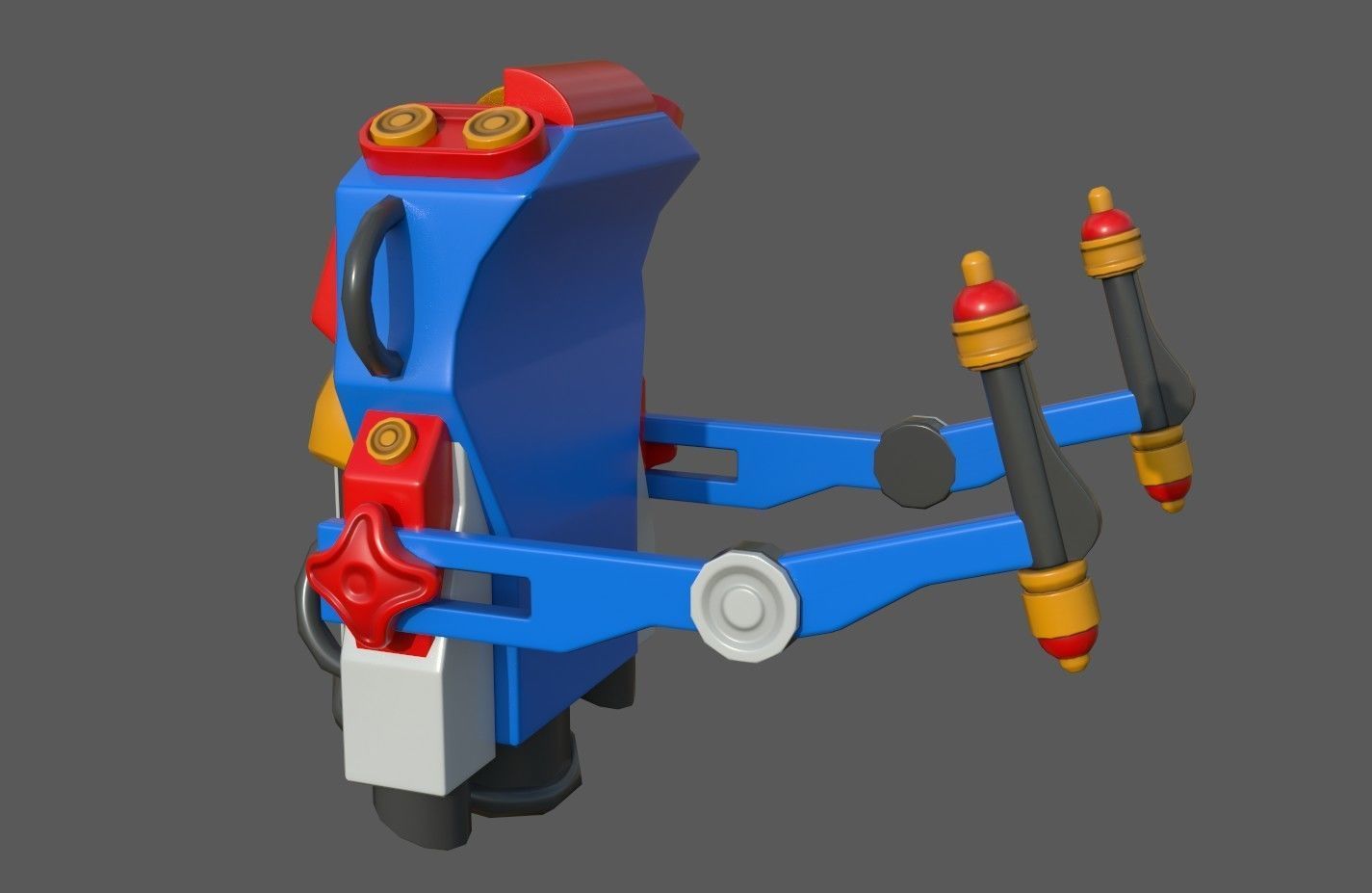 Stlized JetPack Group - 3 Pieces Low-poly 3D model_16