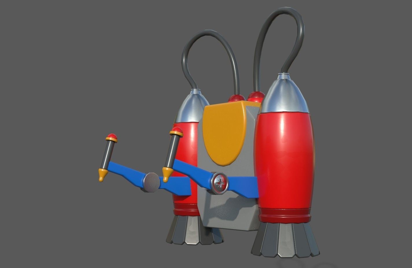 Stlized JetPack Group - 3 Pieces Low-poly 3D model_2