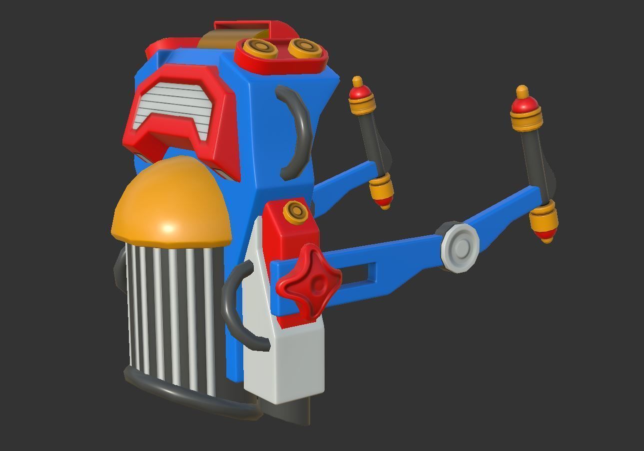 Stlized JetPack Group - 3 Pieces Low-poly 3D model_17