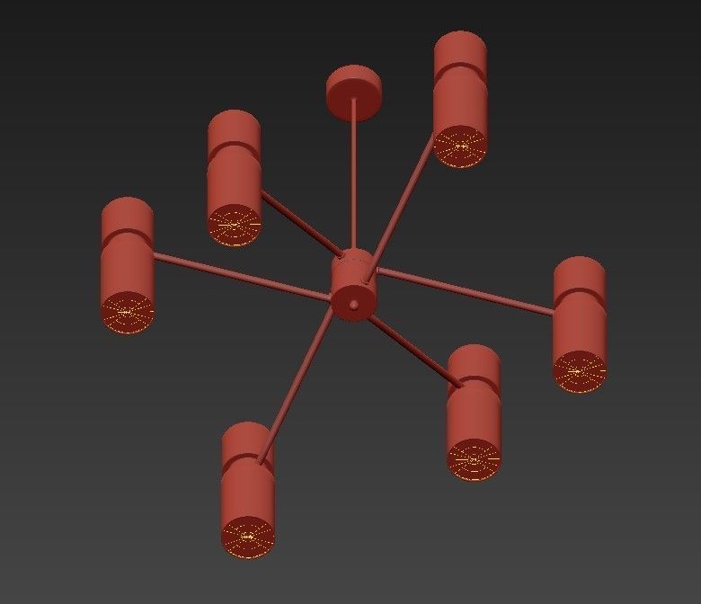 EDGAR gold chandelier 3D model_2