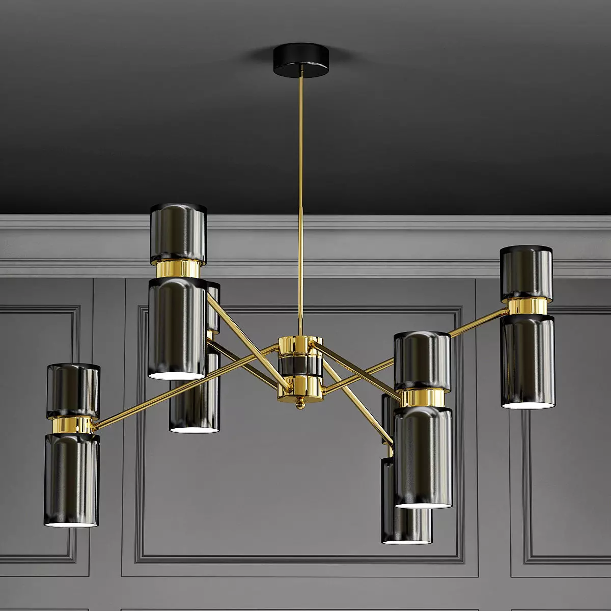 EDGAR gold chandelier 3D model_0