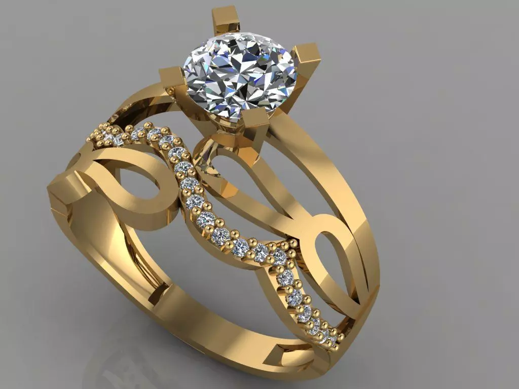 GC GOLD TW066- Diamond ring 3D print model_0