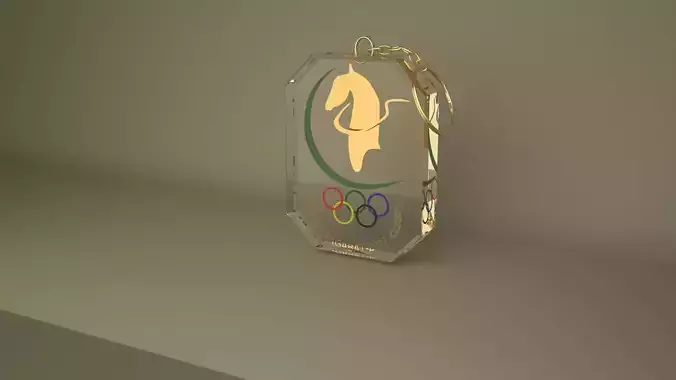 brelok olympic medal on gold chain