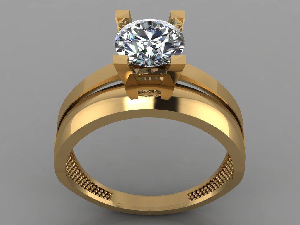 GC GOLD TW068- Diamond ring  3D print model_1