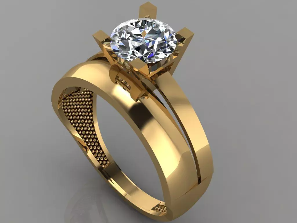 GC GOLD TW068- Diamond ring  3D print model_0