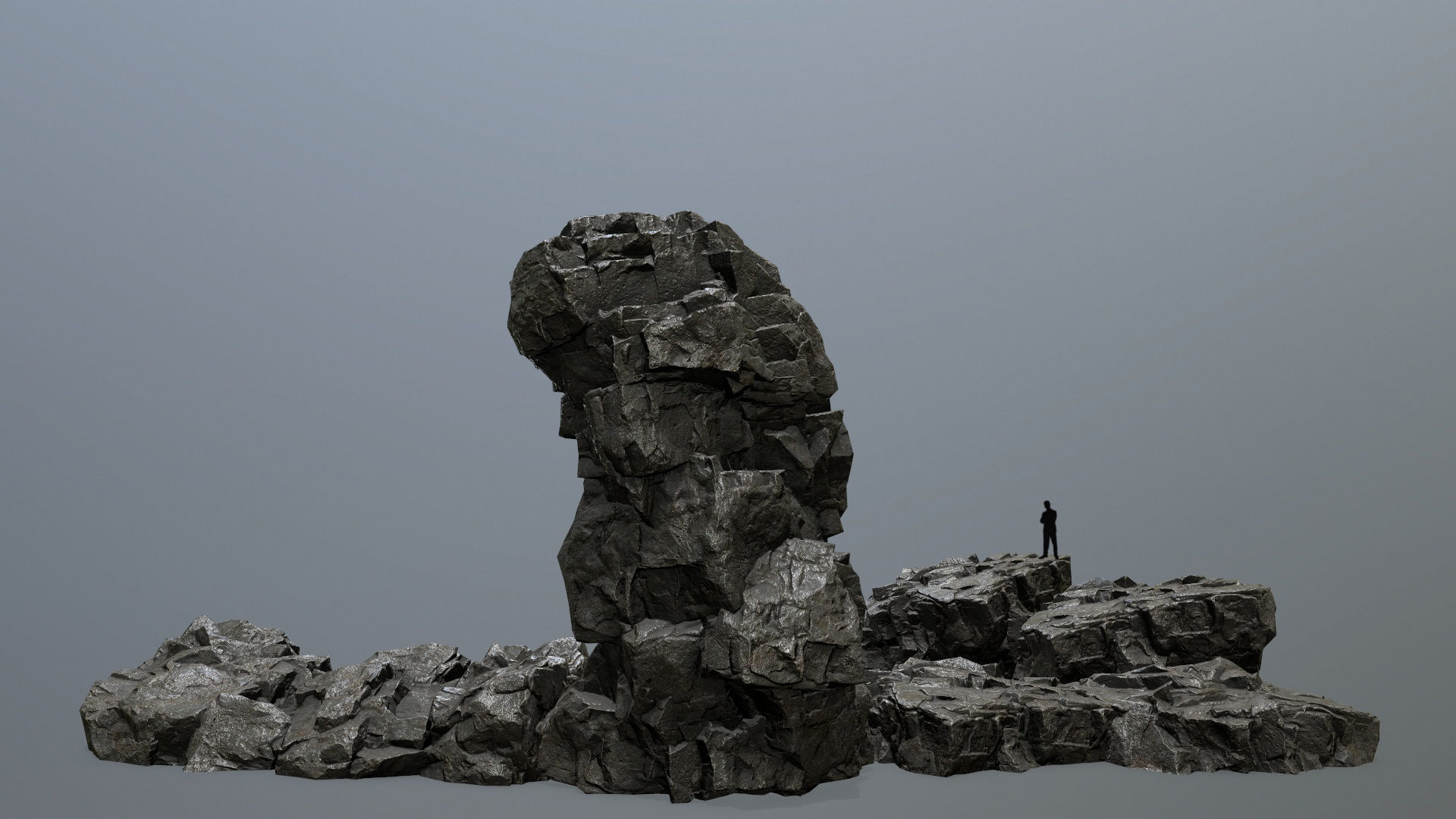 rocks rock Low-poly 3D model_1