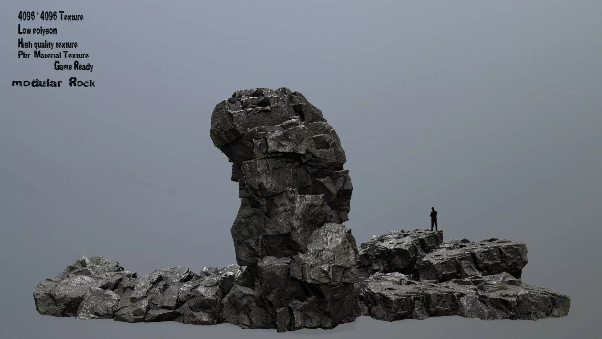 rocks rock Low-poly 3D model_0