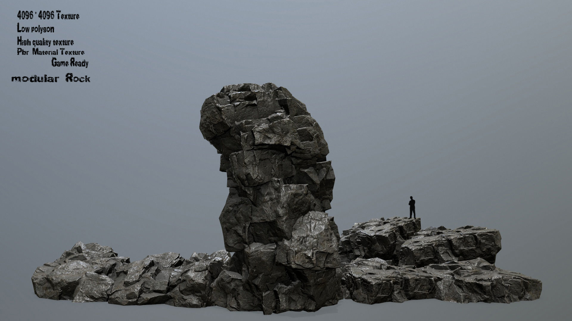 rocks rock Low-poly 3D model_12