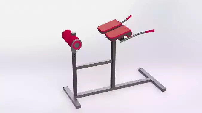 Hyperextension exercise machine with handle