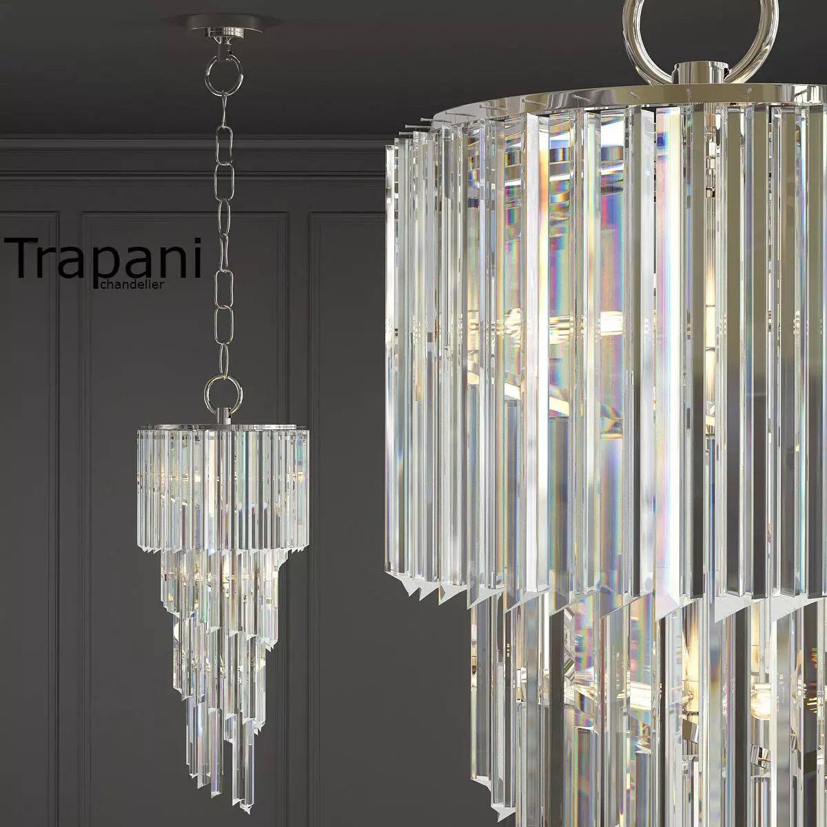 Trapani crystal chandelier 3D model