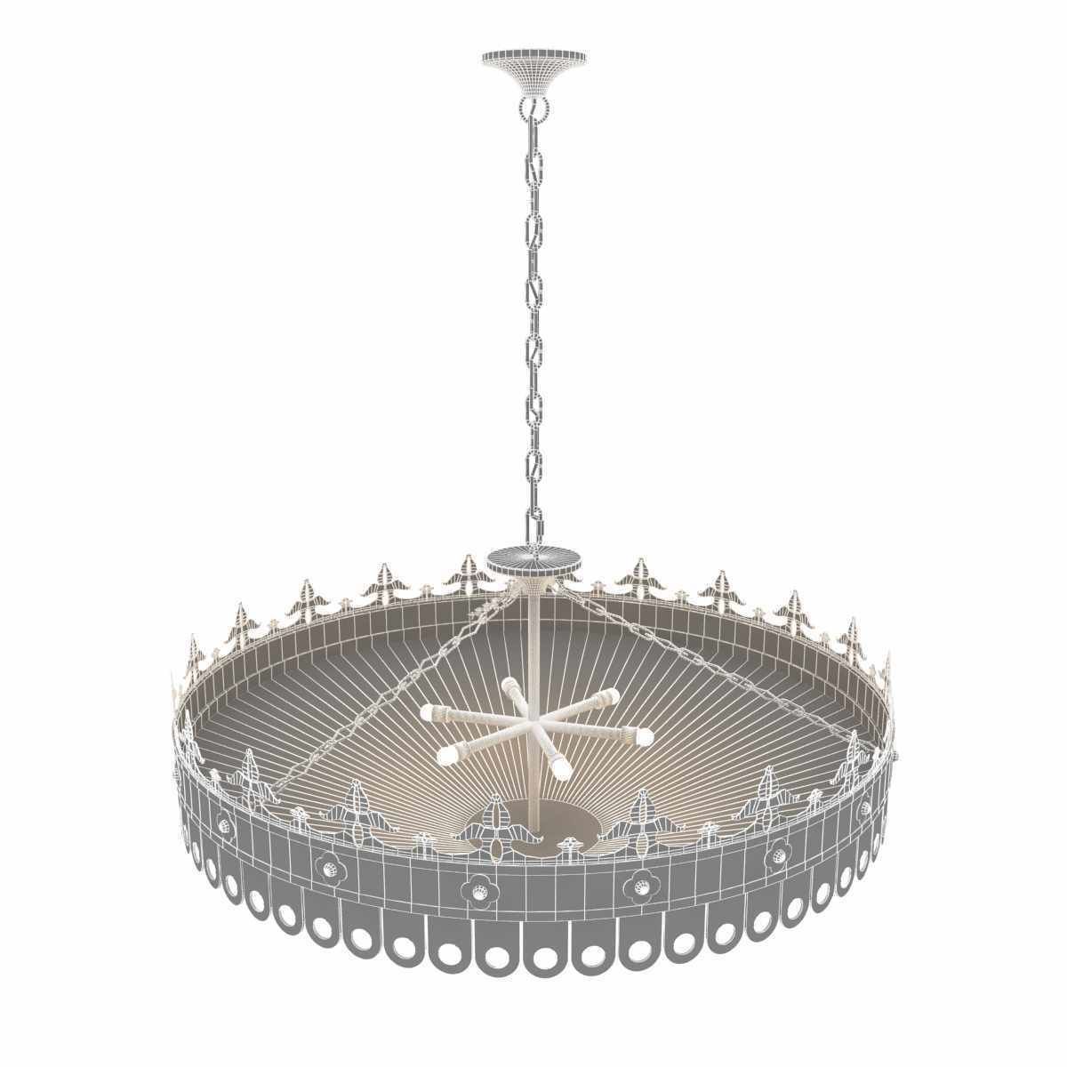 SWEDISH STYLE BRASS CHANDELIER 3d model 3D model_7