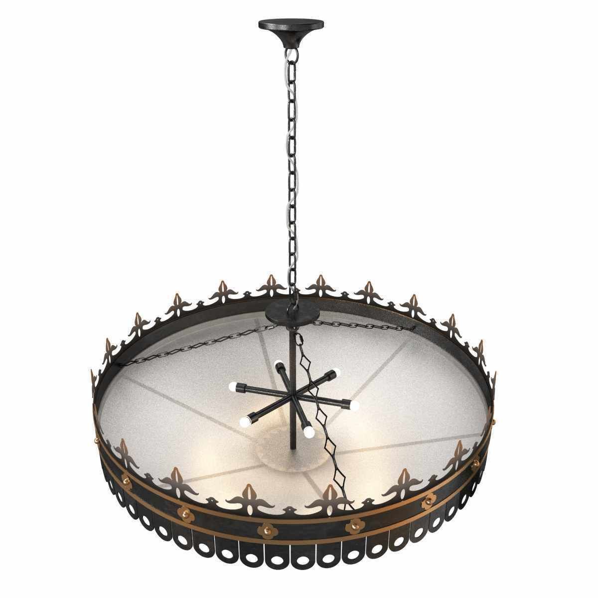 SWEDISH STYLE BRASS CHANDELIER 3d model 3D model_2