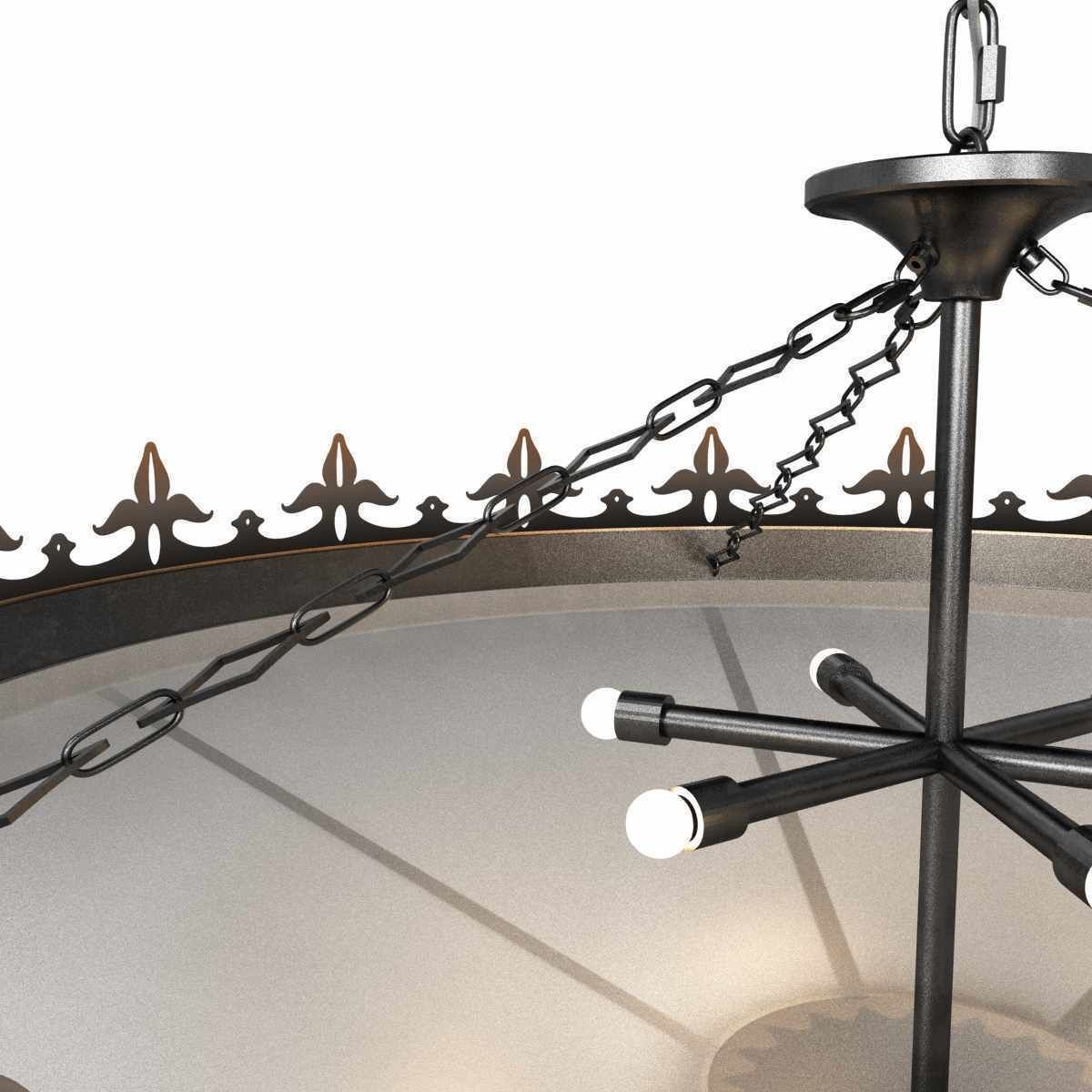 SWEDISH STYLE BRASS CHANDELIER 3d model 3D model_5