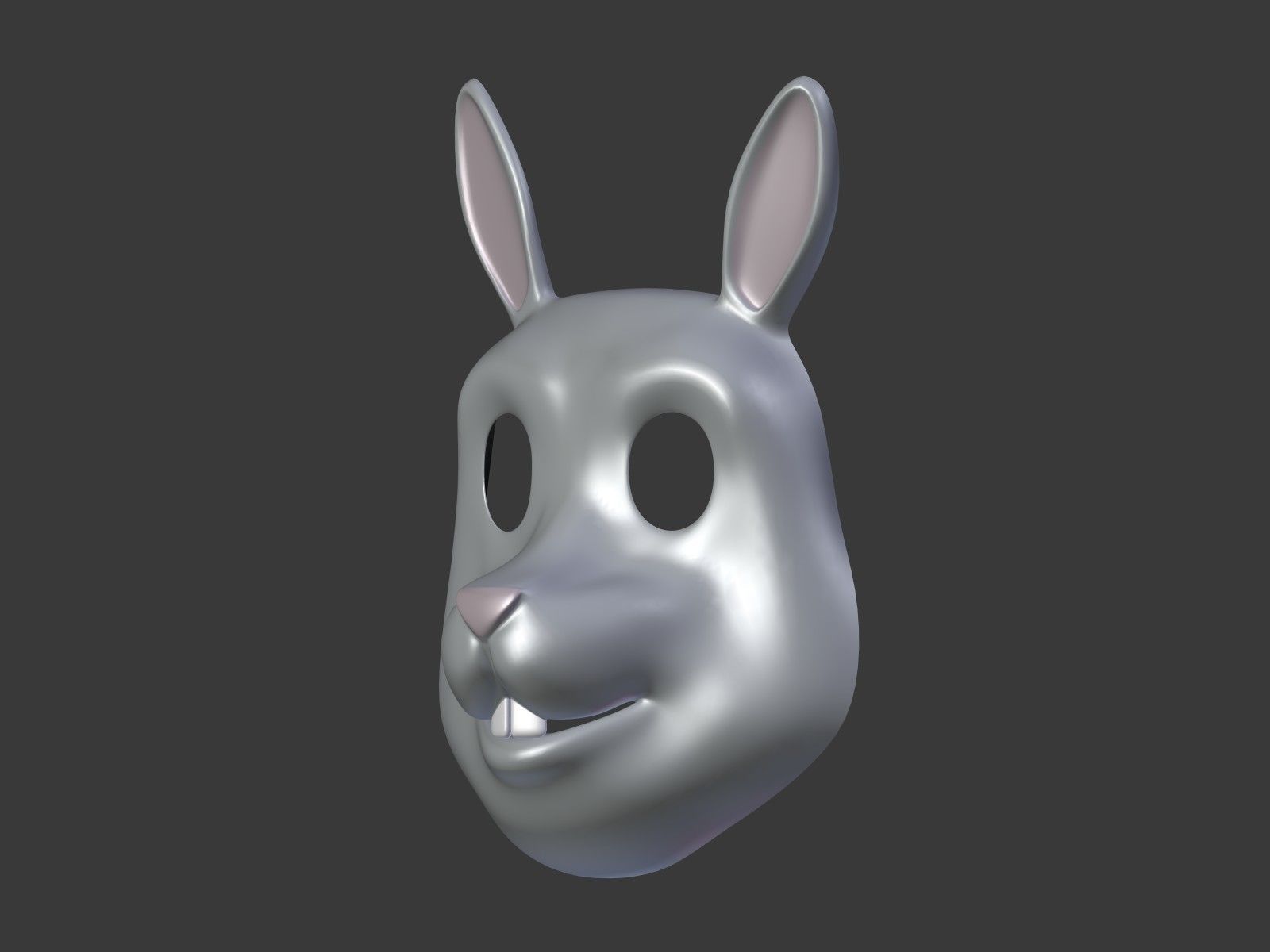 Rabbit Bunny Kids Mask Low-poly 3D model_3