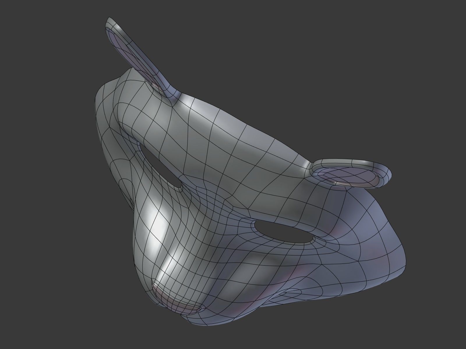 Rabbit Bunny Kids Mask Low-poly 3D model_14