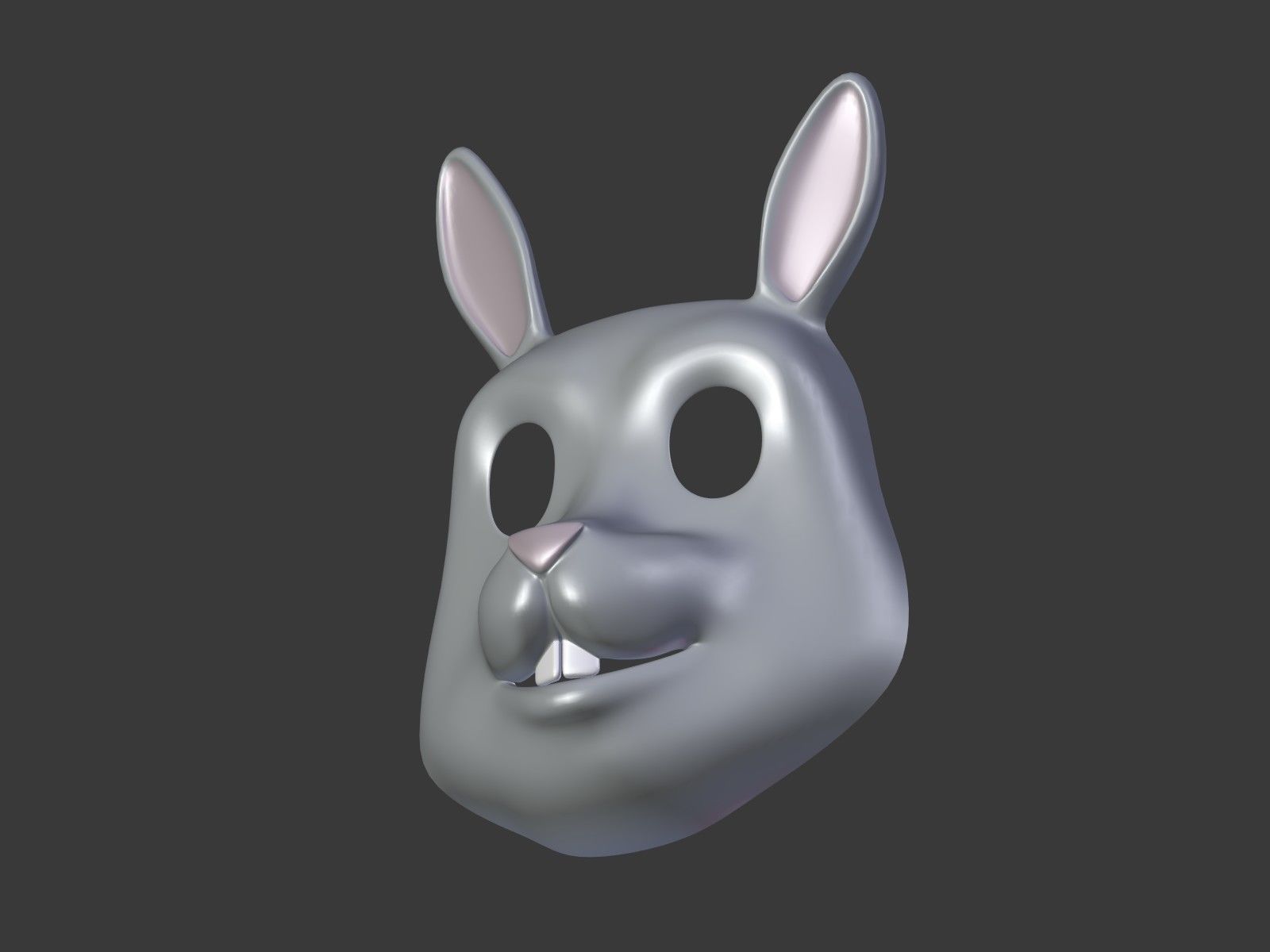 Rabbit Bunny Kids Mask Low-poly 3D model_9