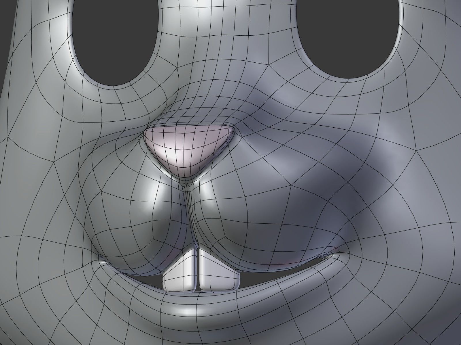 Rabbit Bunny Kids Mask Low-poly 3D model_12