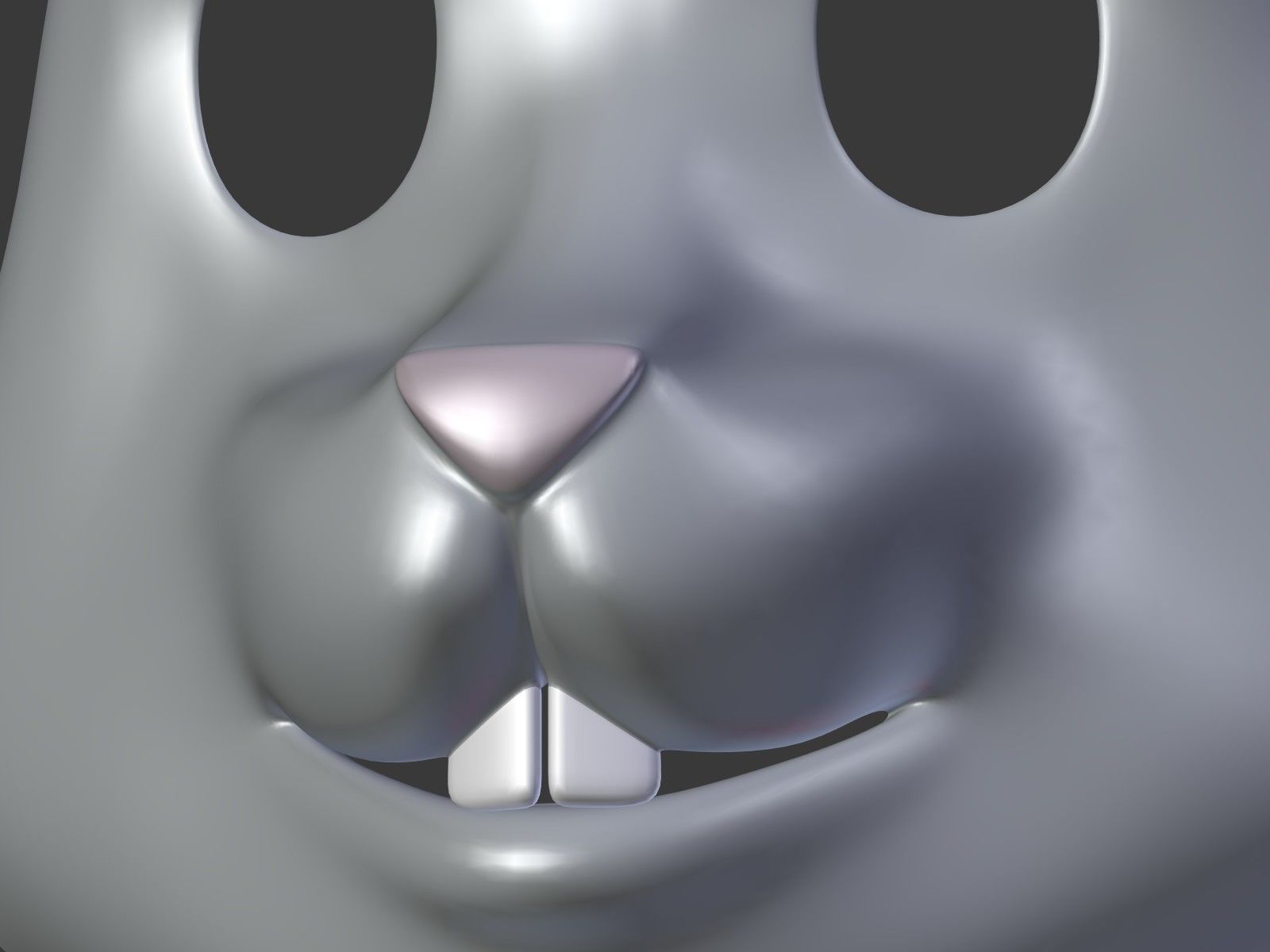 Rabbit Bunny Kids Mask Low-poly 3D model_11