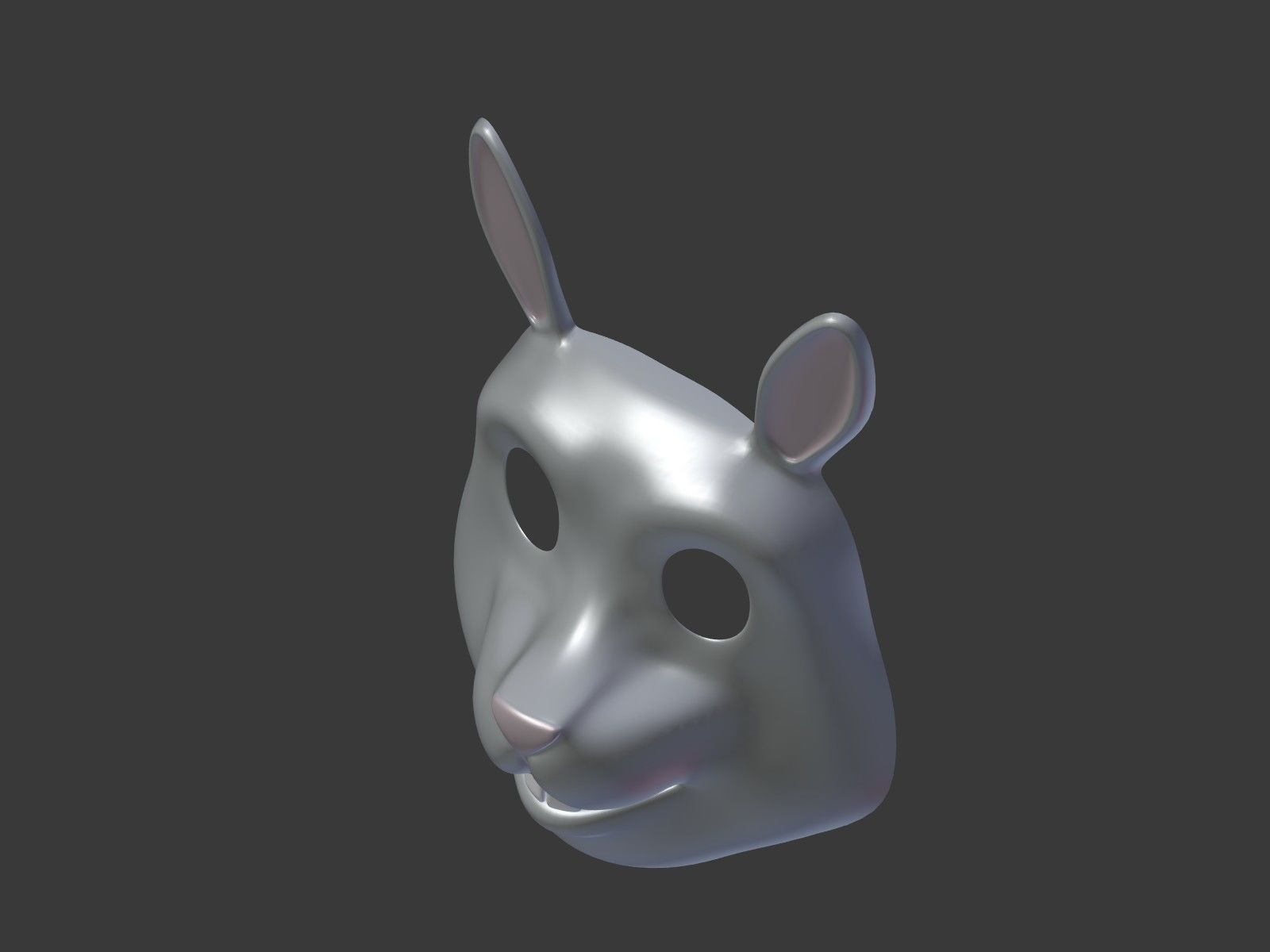 Rabbit Bunny Kids Mask Low-poly 3D model_7