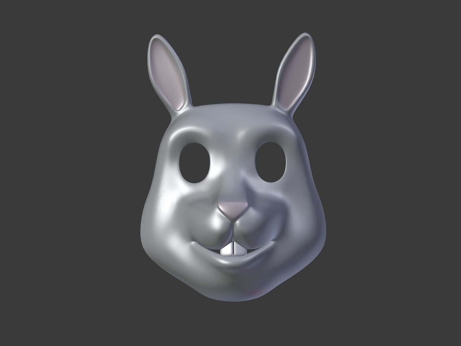 Rabbit Bunny Kids Mask Low-poly 3D model_1