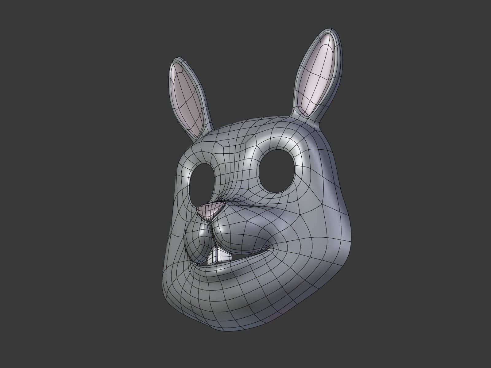 Rabbit Bunny Kids Mask Low-poly 3D model_10