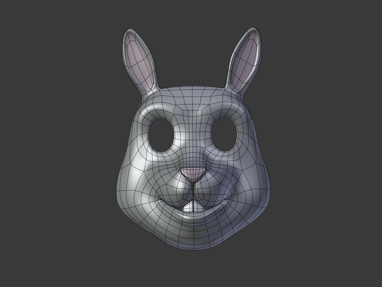 Rabbit Bunny Kids Mask Low-poly 3D model_2