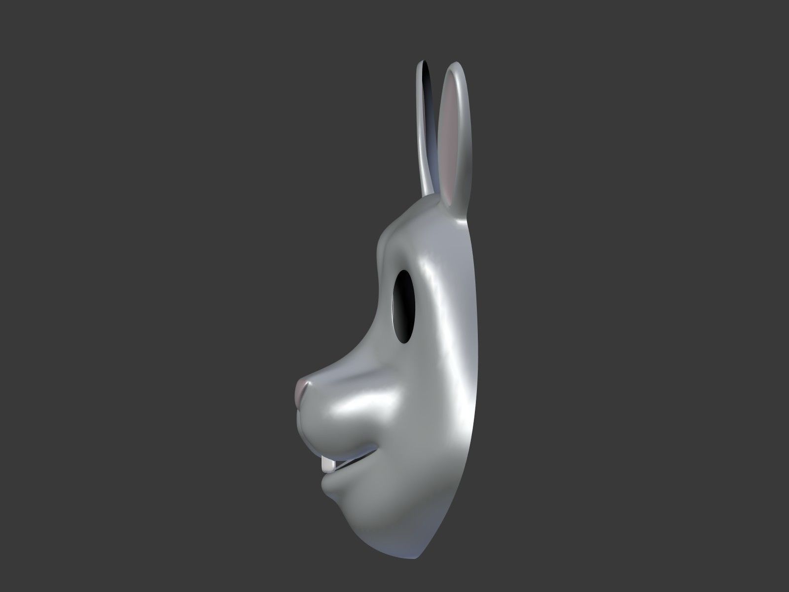 Rabbit Bunny Kids Mask Low-poly 3D model_5
