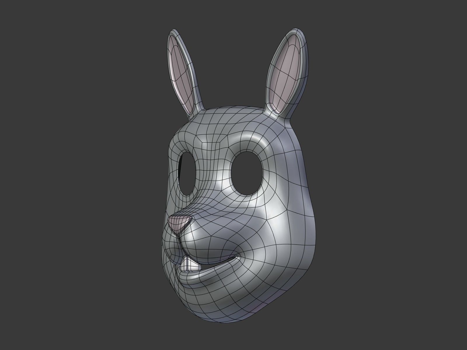 Rabbit Bunny Kids Mask Low-poly 3D model_4