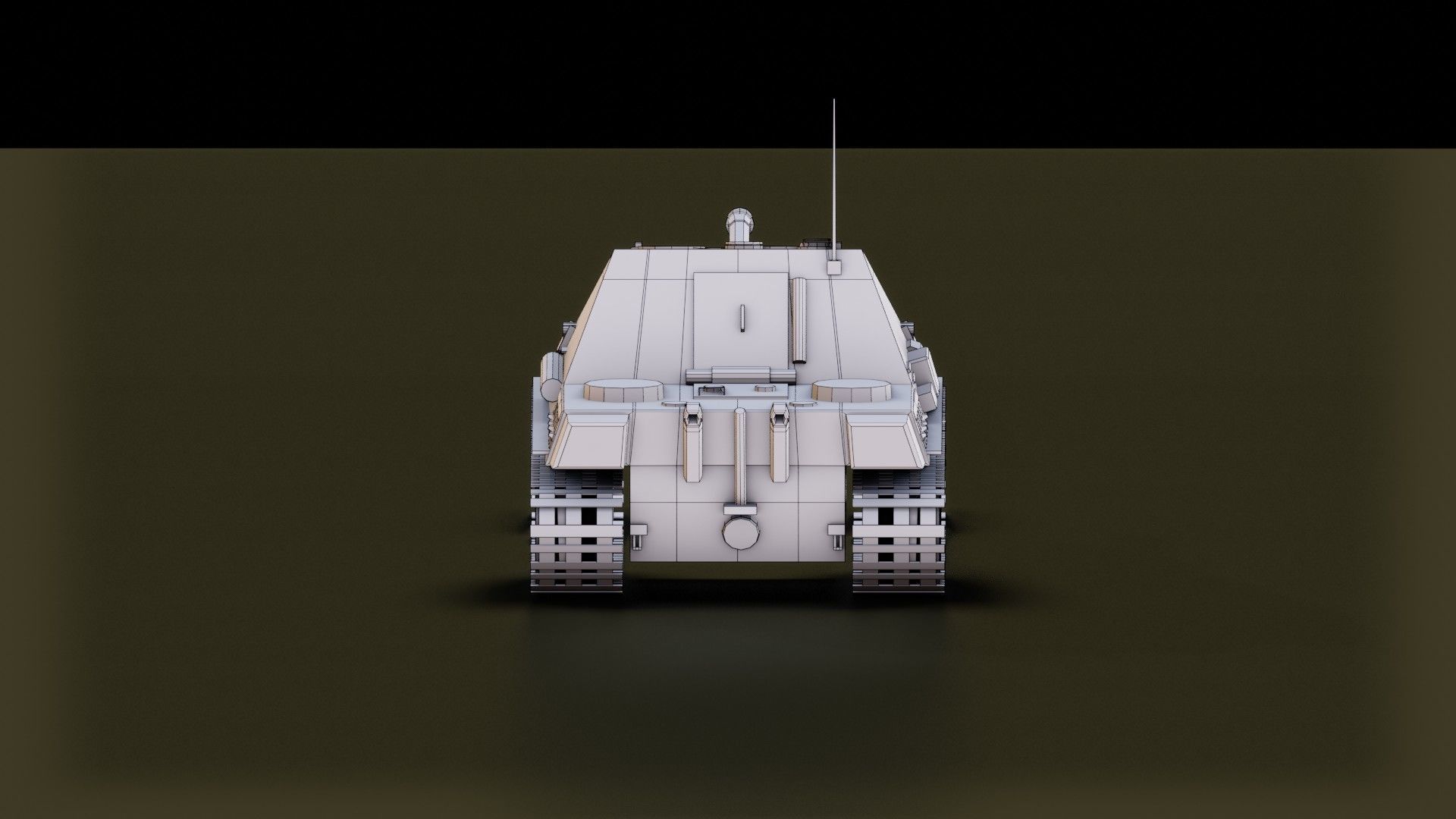 Low Poly Jagdpanther Tank Low-poly 3D model_7
