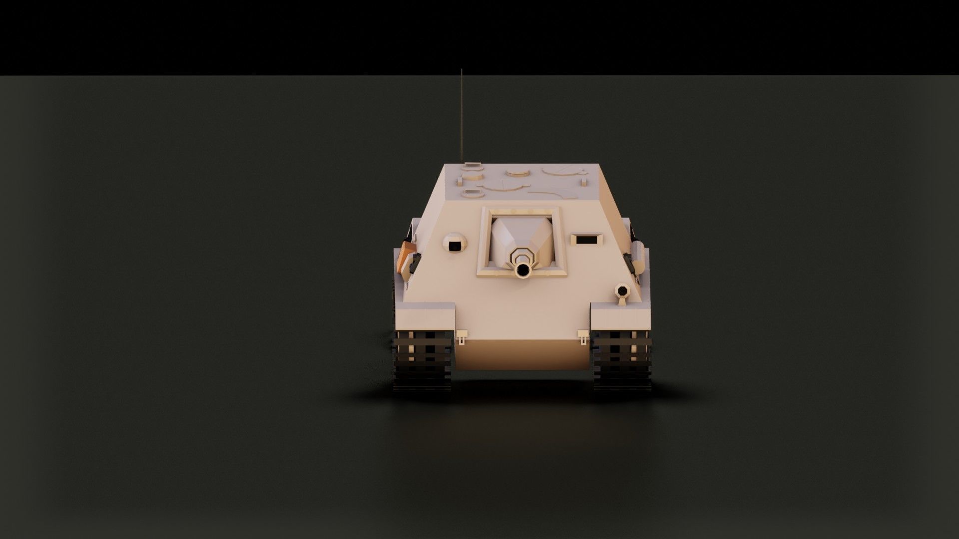 Low Poly Jagdpanther Tank Low-poly 3D model_1