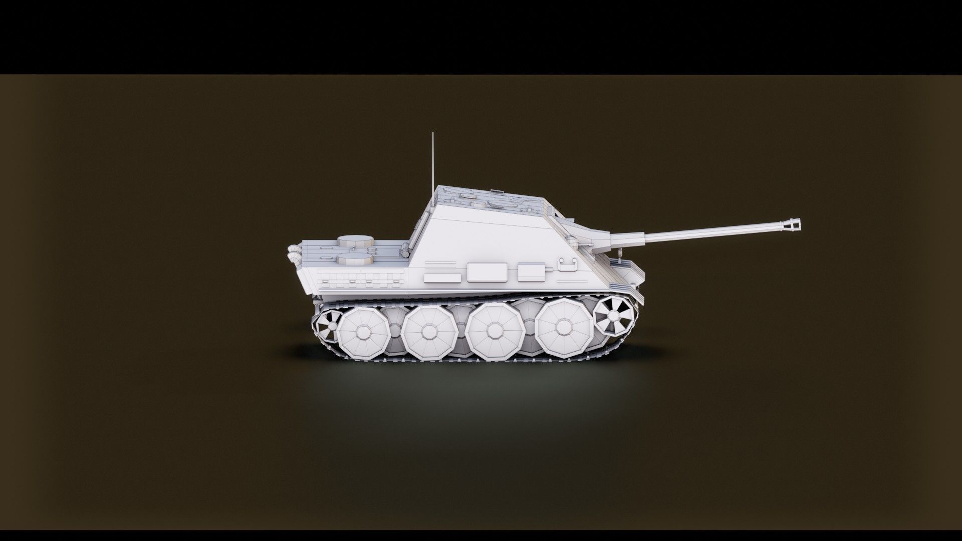 Low Poly Jagdpanther Tank Low-poly 3D model_8
