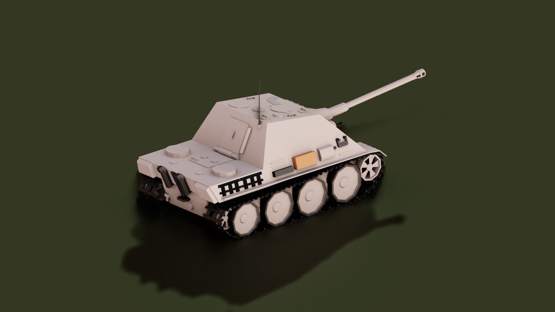 Low Poly Jagdpanther Tank Low-poly 3D model_3