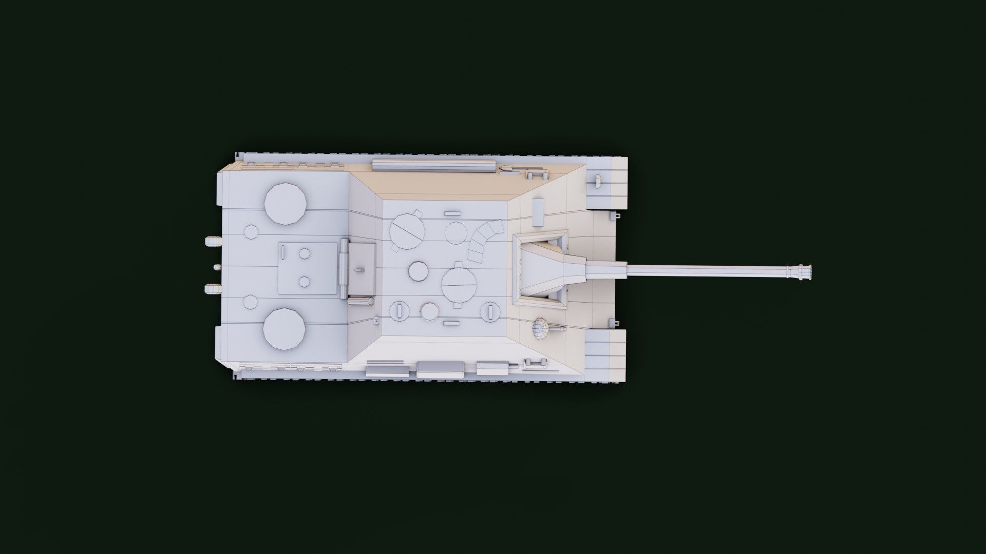 Low Poly Jagdpanther Tank Low-poly 3D model_6