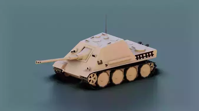 Low Poly Jagdpanther Tank Low-poly 3D model