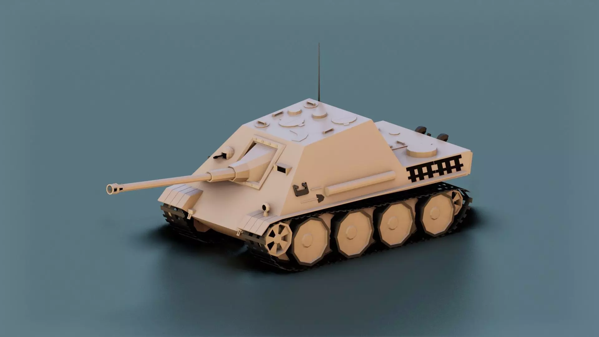 Low Poly Jagdpanther Tank Low-poly 3D model_0