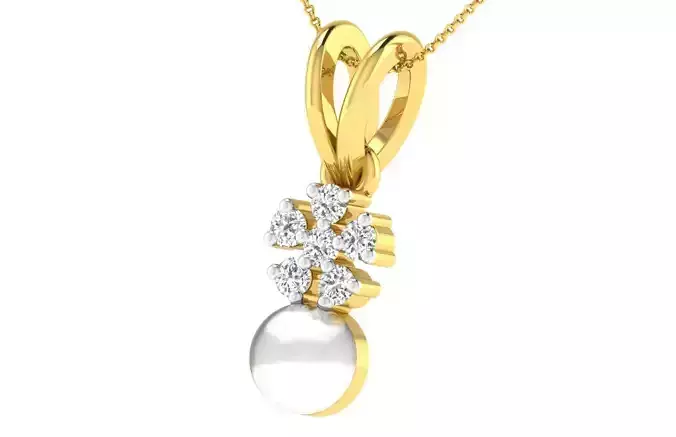 Women light weight pearl pendant 3dm stl render detail  3D print model
