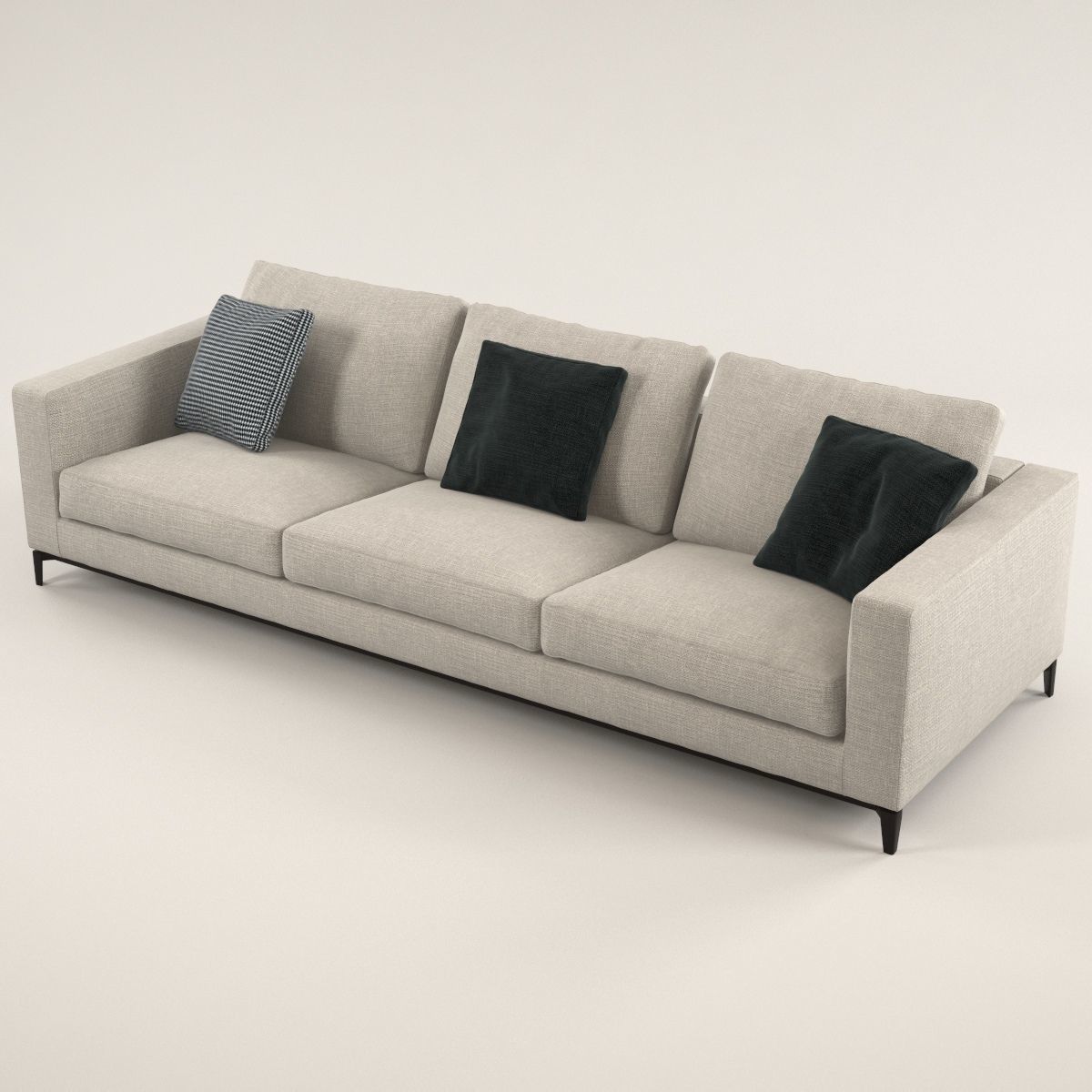Silver sofa 3D model_1