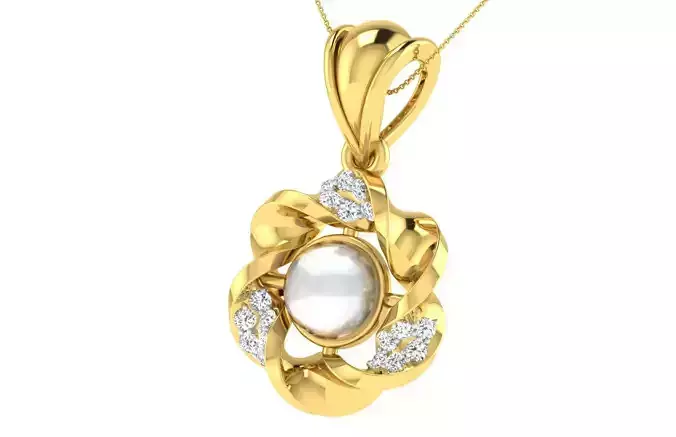 Women light weight pearl pendant 3dm stl render detail  3D print model