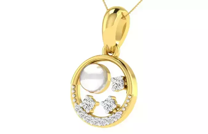 Women light weight pearl pendant 3dm stl render detail  3D print model