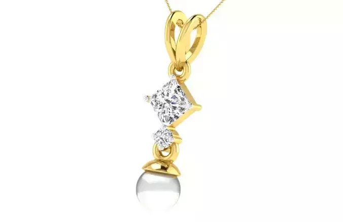 Women light weight pearl pendant 3dm stl render detail  3D print model