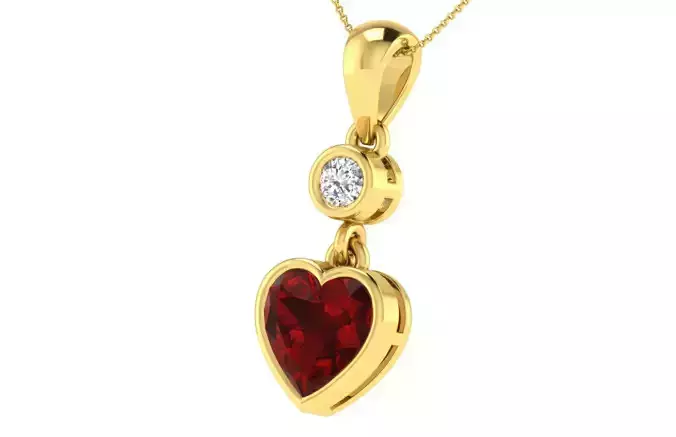 Women light weight heart pendant 3dm stl render detail  3D print model