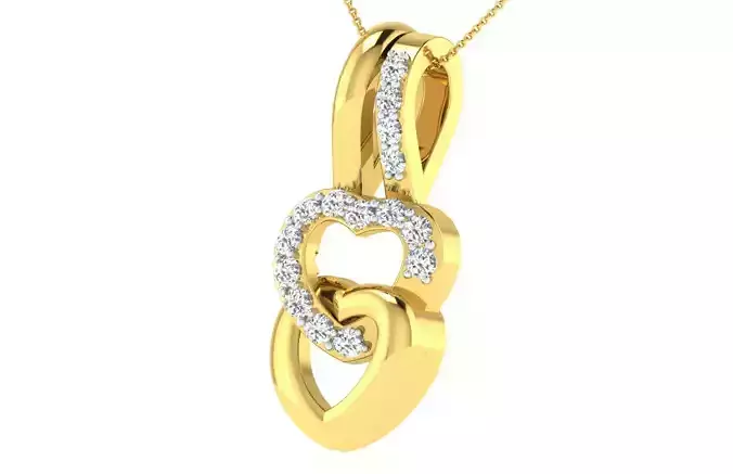 Women light weight heart pendant 3dm stl render detail  3D print model