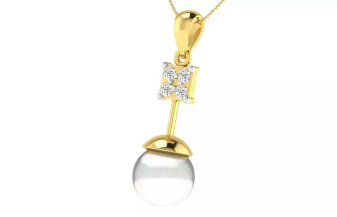 Women light weight pearl pendant 3dm stl render detail  3D print model