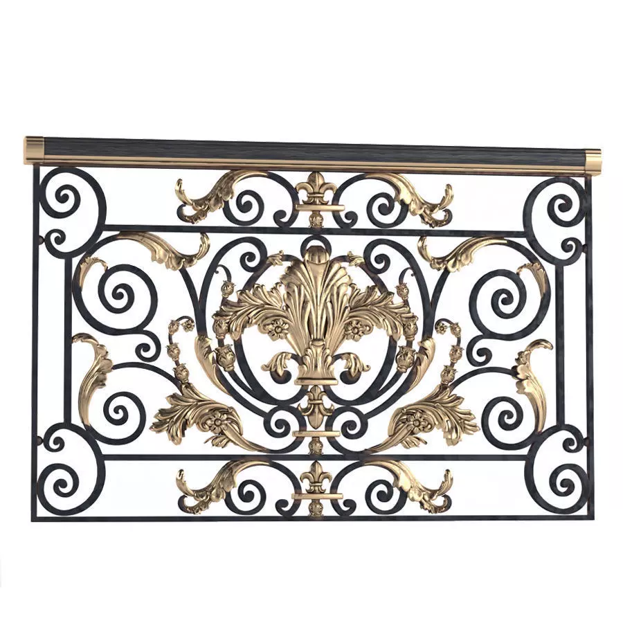 Classic Forged Fence 3D model_0