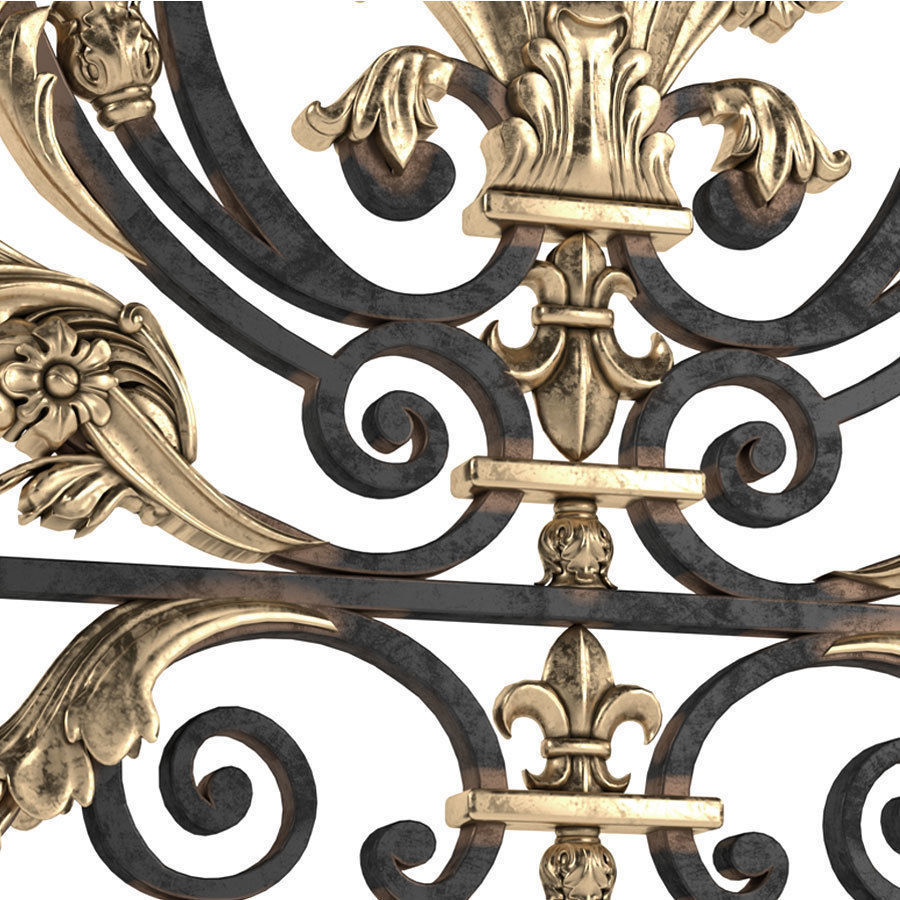 Classic Forged Fence 3D model_1
