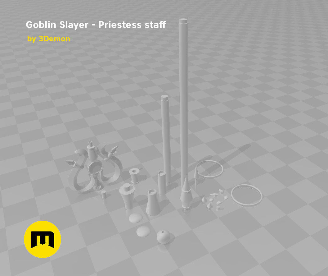 Priestess Staff Goblin Slayer anime 3D print model_15